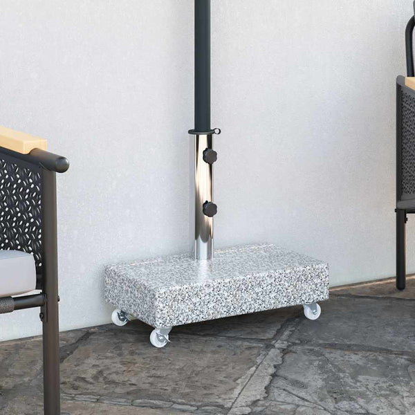 Vidaxl Umbrella Base Light Grey 45X25x8.3 Cm Granite Patio Umbrellas