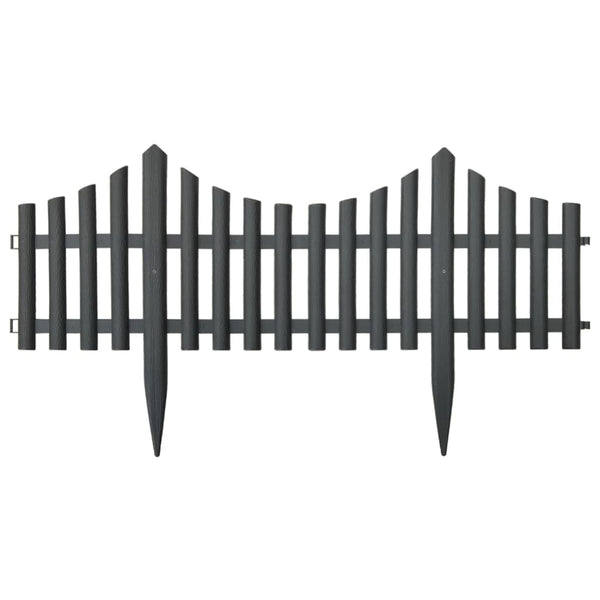 Lawn Edgings 17 Pcs Anthracite 10 M Pp Garden Edging & Borders