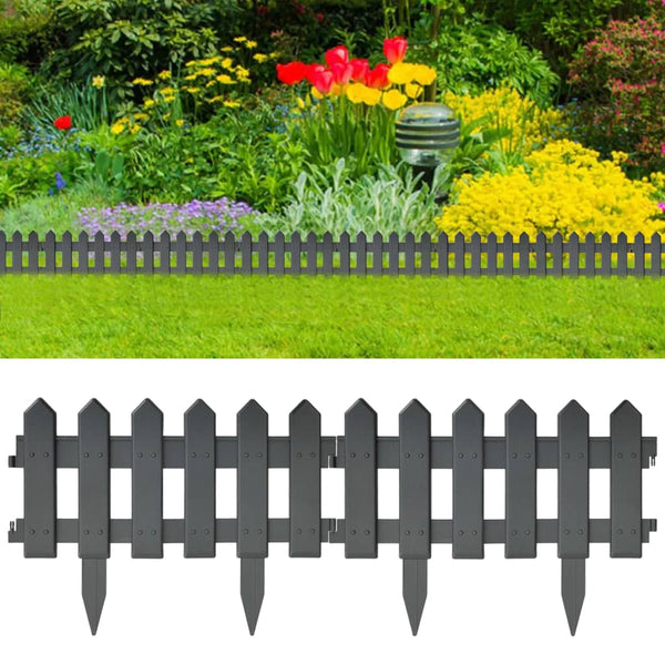 Lawn Edgings 25 Pcs Anthracite 10 M Pp Garden Edging & Borders