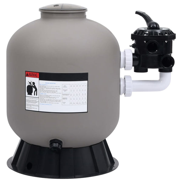Vidaxl Pool Sand Filter With Side Mount 6 Way Valve Grey Pool Filters