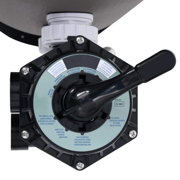 Vidaxl Pool Sand Filter With Side Mount 6 Way Valve Grey Pool Filters