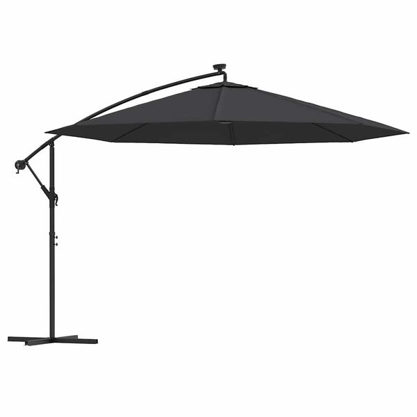 Vidaxl Cantilever Garden Parasol With Led Lights Black 350 Cm Sheds Summerhouses Carports