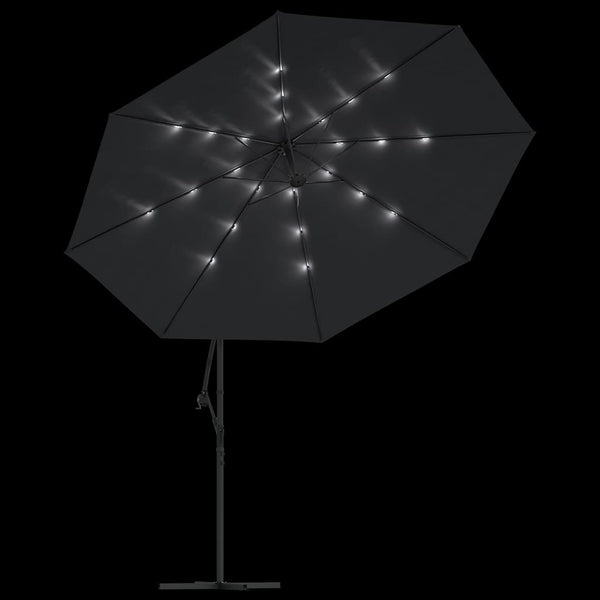 Vidaxl Cantilever Garden Parasol With Led Lights Black 350 Cm Sheds Summerhouses Carports