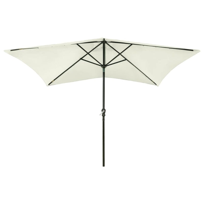 Parasol With Leds And Steel Pole Sand 2X3 M Patio Umbrellas