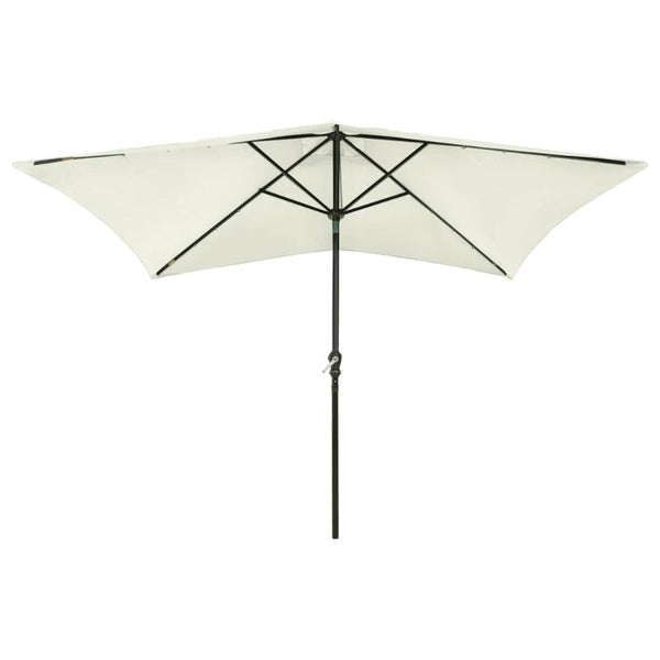Parasol With Leds And Steel Pole Sand 2X3 M Patio Umbrellas