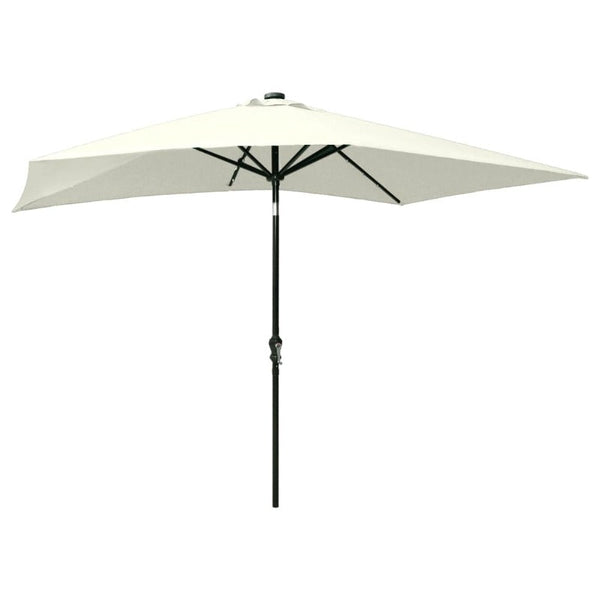 Parasol With Leds And Steel Pole Sand 2X3 M Patio Umbrellas