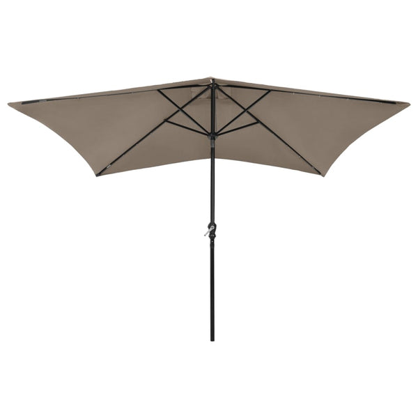 Parasol With Leds And Steel Pole Taupe 2X3 M Patio Umbrellas