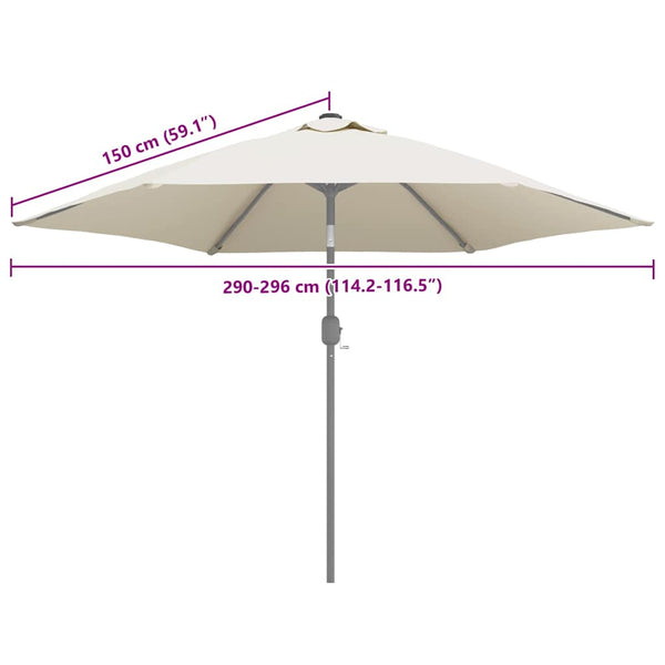 Vidaxl Replacement Fabric For Outdoor Parasol Sand White 300 Cm Patio Umbrellas