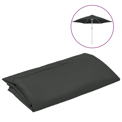 Replacement Fabric For Outdoor Parasol Anthracite 300 Cm Umbrella Accessories