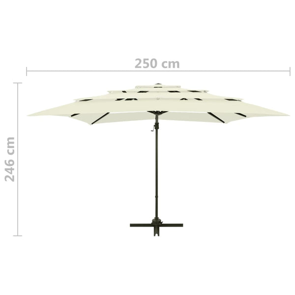 4 Tier Parasol With Aluminium Pole Sand 250X250 Cm Patio Umbrellas
