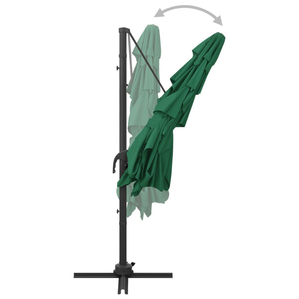 4 Tier Parasol With Aluminium Pole Green 250X250 Cm Patio Umbrellas