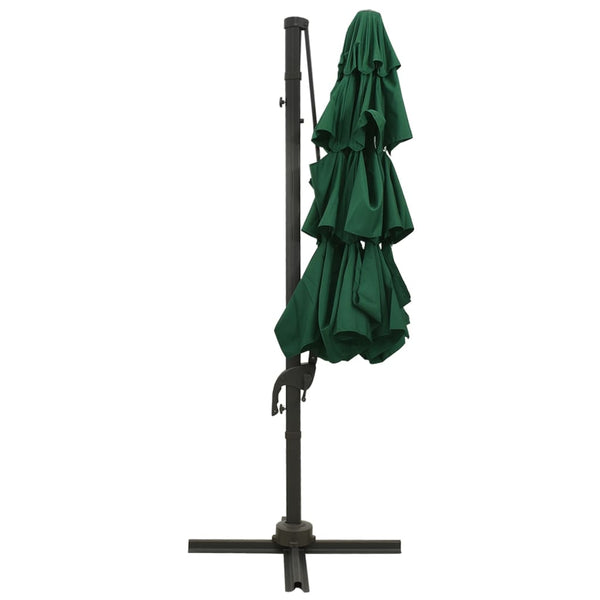 4 Tier Parasol With Aluminium Pole Green 3X3 M Patio Umbrellas