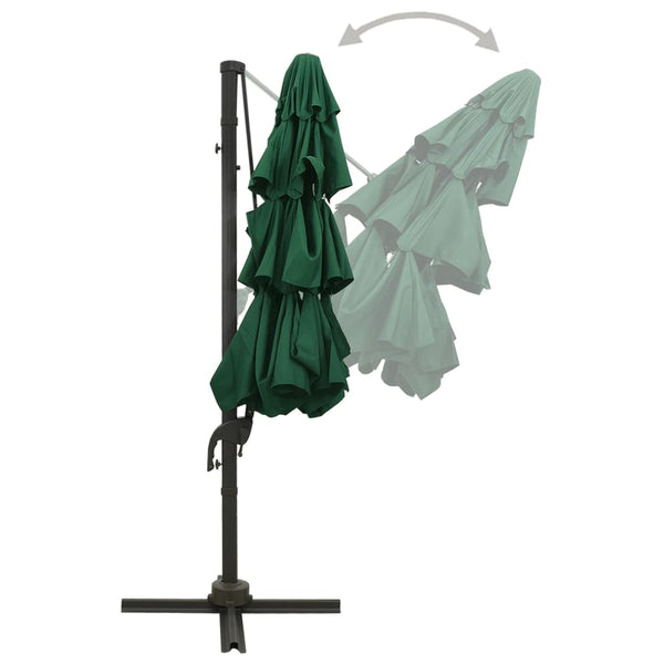 4 Tier Parasol With Aluminium Pole Green 3X3 M Patio Umbrellas