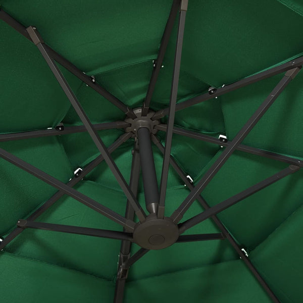 4 Tier Parasol With Aluminium Pole Green 3X3 M Patio Umbrellas