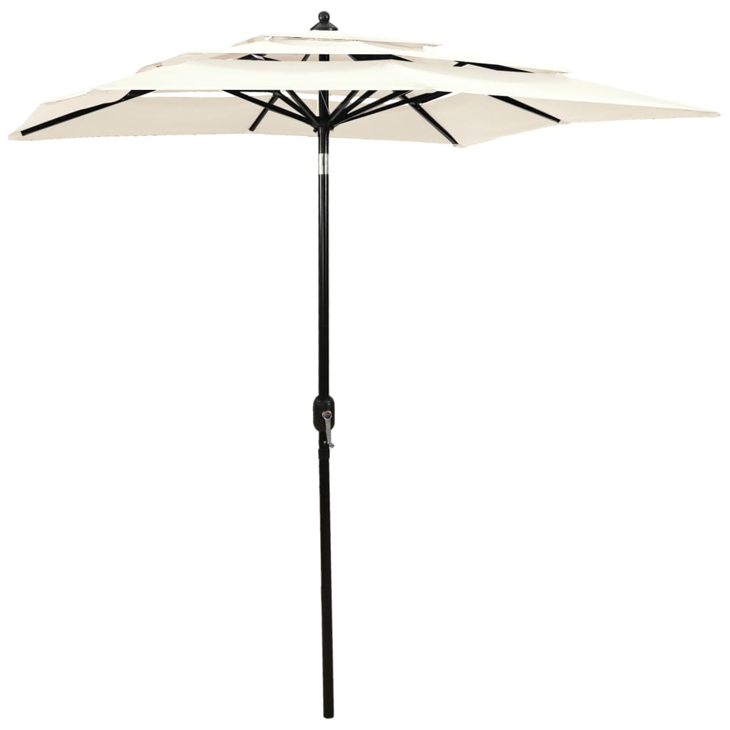 3 Tier Parasol With Aluminium Pole Sand 2X2 M Patio Umbrellas