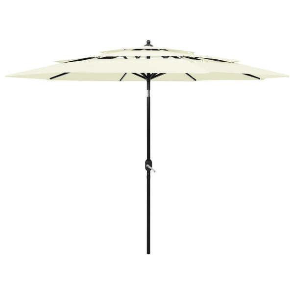 3 Tier Parasol With Aluminium Pole Sand M Patio Umbrellas