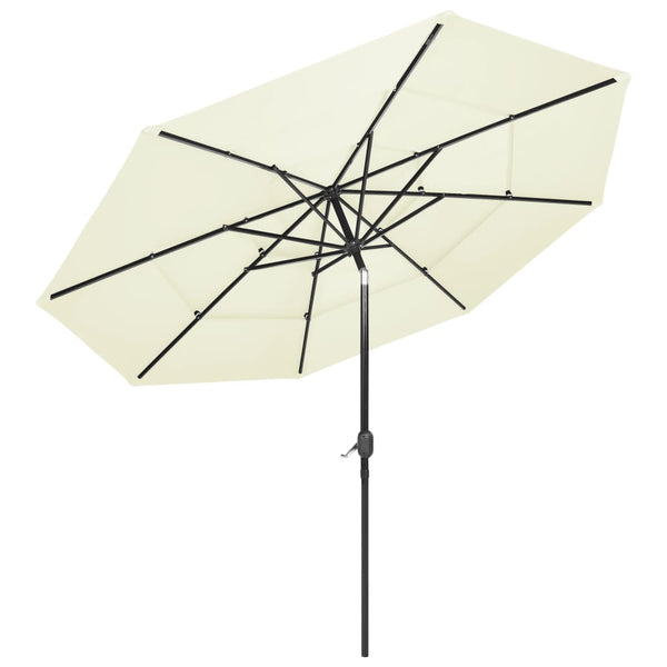 3 Tier Parasol With Aluminium Pole Sand M Patio Umbrellas
