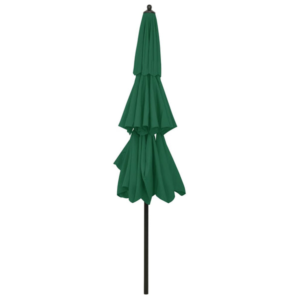 3 Tier Parasol With Aluminium Pole Green M Patio Umbrellas