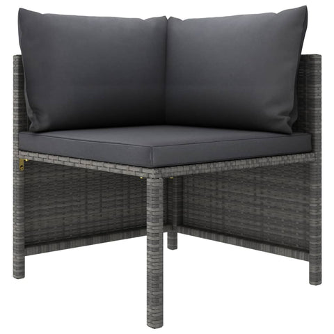 Sectional Corner Sofa With Cushions Grey Poly Rattan Patio Chairs