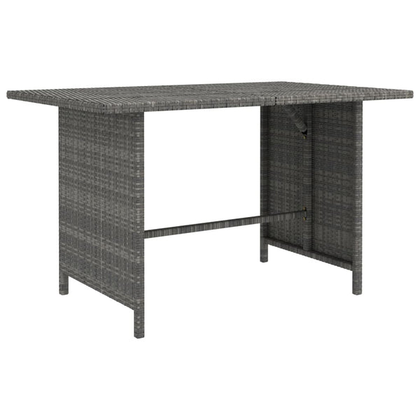 Garden Dining Table Grey 110X70x65 Cm Poly Rattan Patio & Garden Tables