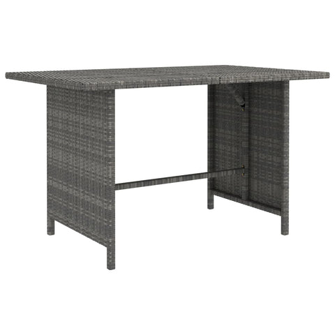 Garden Dining Table Grey 110X70x65 Cm Poly Rattan Patio & Garden Tables