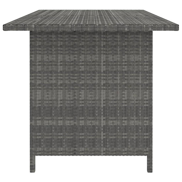 Garden Dining Table Grey 110X70x65 Cm Poly Rattan Patio & Garden Tables