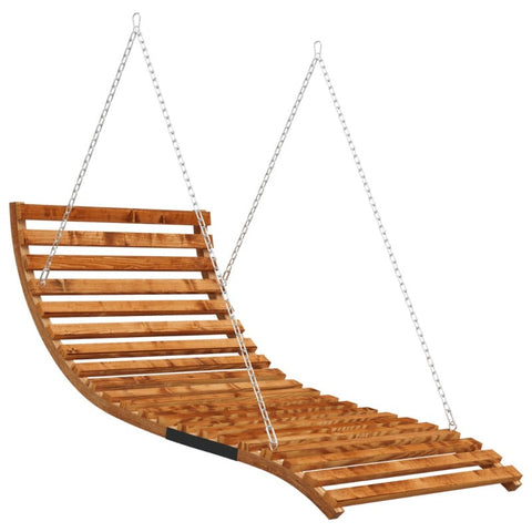 Swing Bed Solid Bent Wood With Teak Finish 115X147x46 Cm Swing Seats