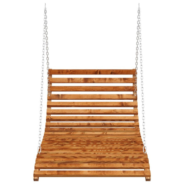 Swing Seats Swing Bed Solid Bent Wood With Teak Finish 115X147x46 Cm