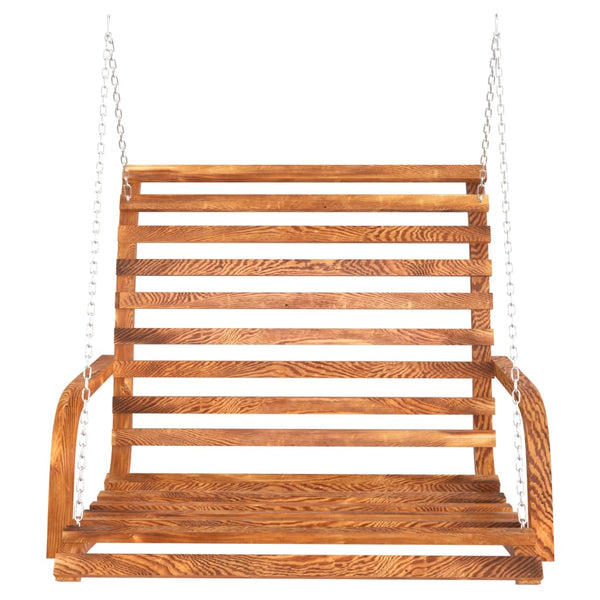 Swing Bench Solid Bent Wood With Teak Finish 126X63x92 Cm Swing Seats