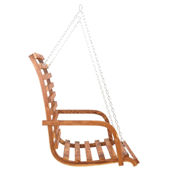 Swing Bench Solid Bent Wood With Teak Finish 126X63x92 Cm Swing Seats