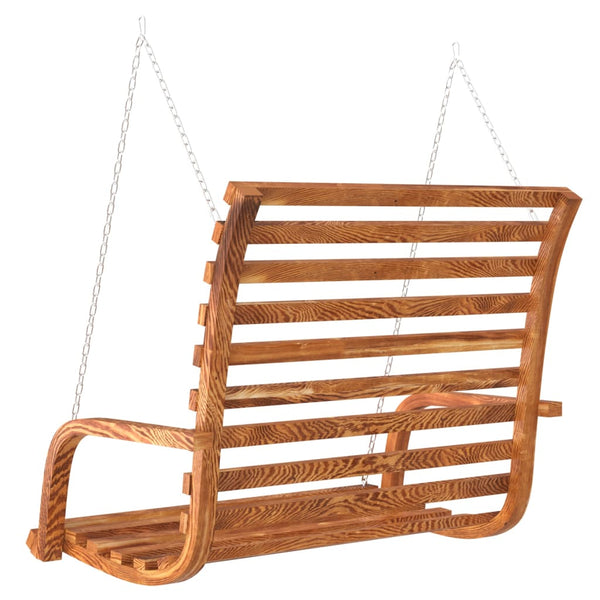 Swing Bench Solid Bent Wood With Teak Finish 126X63x92 Cm Swing Seats
