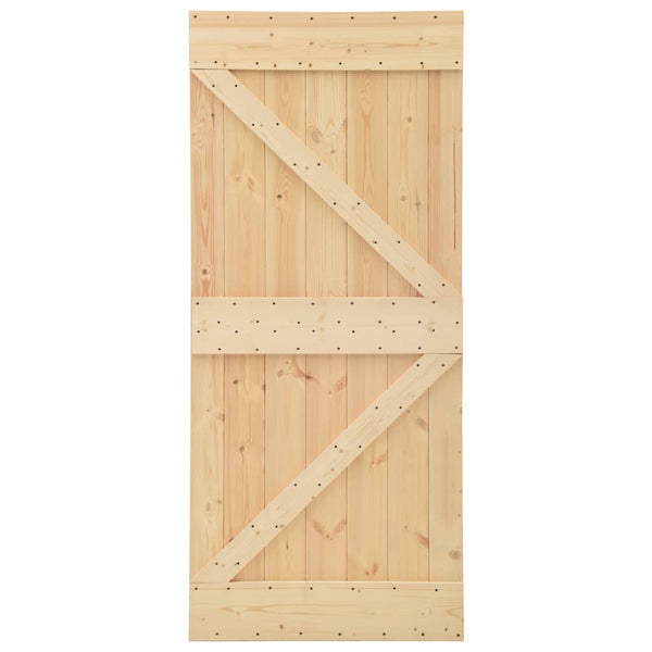 Sliding Door With Hardware Set 80X210 Cm Solid Pine Wood Barn Doors