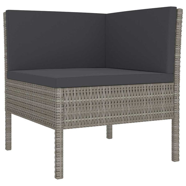 Vidaxl 6 Piece Garden Lounge Set With Cushions Poly Rattan Grey Loungers