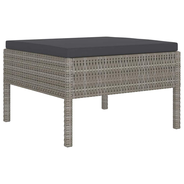 Vidaxl 6 Piece Garden Lounge Set With Cushions Poly Rattan Grey Loungers