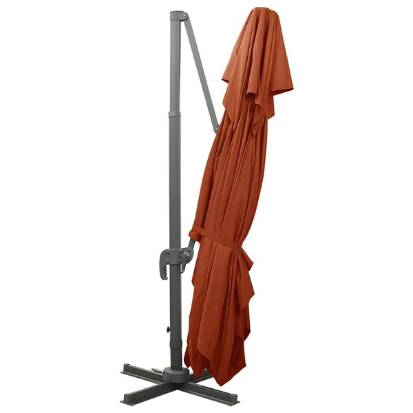 Vidaxl Cantilever Garden Parasol With Double Top Terracotta 400X300 Cm Shade Sails