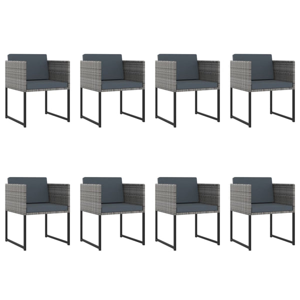 Vidaxl 13 Piece Garden Dining Set With Cushions Poly Rattan Grey Outdoor Dining Sets