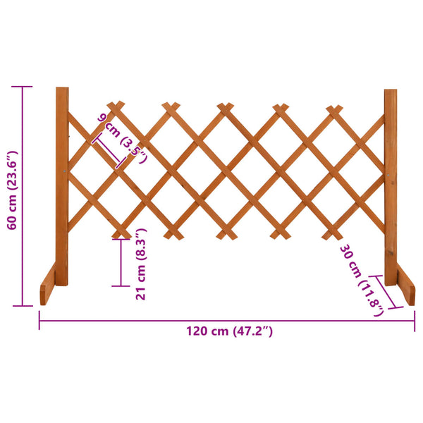 Garden Trellis Fence Orange 120X60 Cm Solid Firwood Trellises