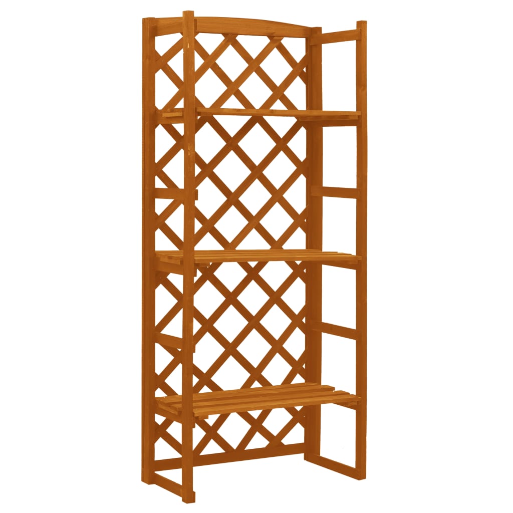 Plant Stand With Trellis Orange 60X30x140 Cm Solid Firwood Plant Stands