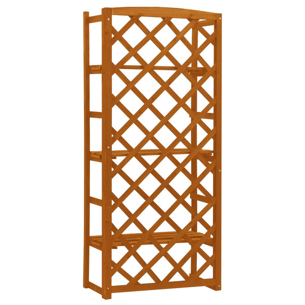Plant Stand With Trellis Orange 60X30x140 Cm Solid Firwood Plant Stands
