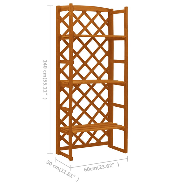 Plant Stand With Trellis Orange 60X30x140 Cm Solid Firwood Plant Stands
