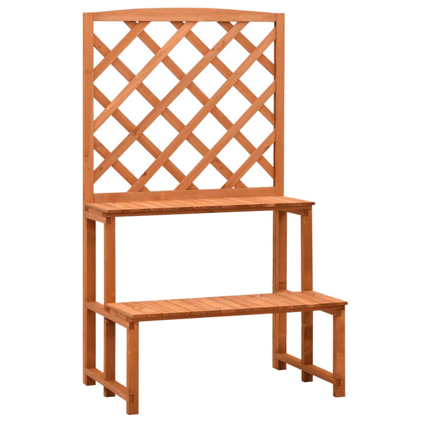 Plant Stand With Trellis Orange 70X42x120 Cm Solid Firwood Plant Stands