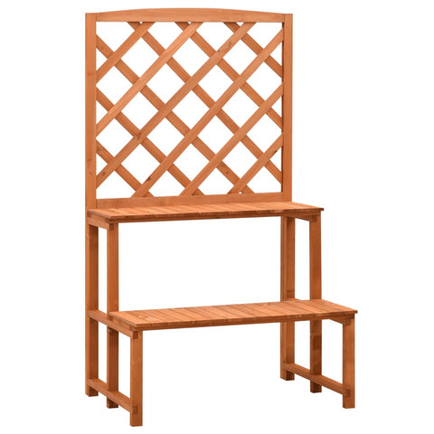 Plant Stand With Trellis Orange 70X42x120 Cm Solid Firwood Plant Stands