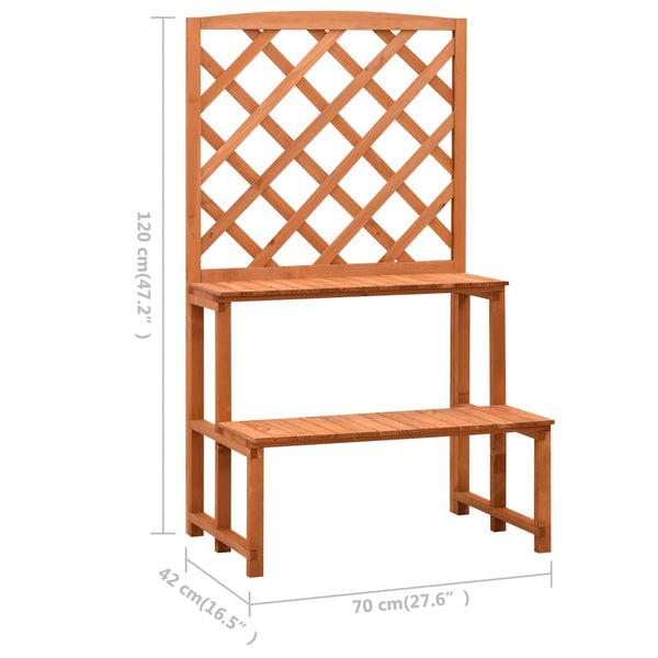 Plant Stand With Trellis Orange 70X42x120 Cm Solid Firwood Plant Stands