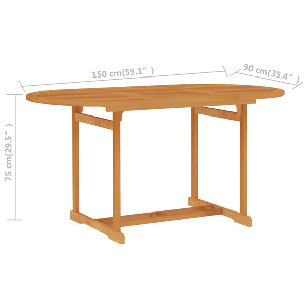 Vidaxl Garden Table 150X90x75 Cm Solid Teak Wood Patio & Garden Tables