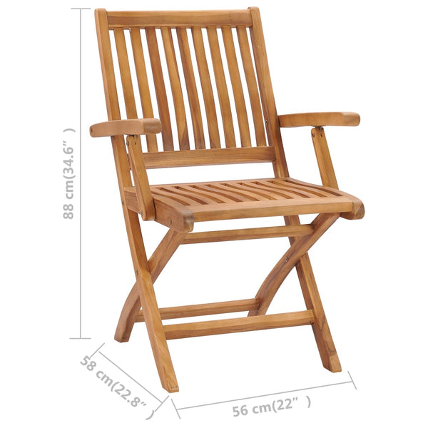 Folding Garden Chairs 2 Pcs Solid Teak Wood Patio Chairs