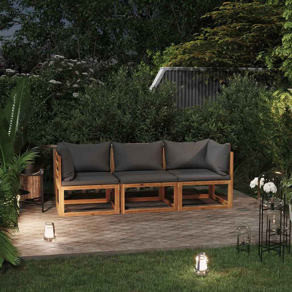 Vidaxl 3 Seater Garden Sofa With Cushion Solid Acacia Wood Other Patio & Garden Furniture