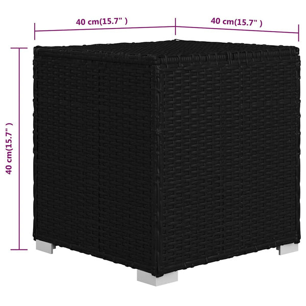 3 Piece Poly Rattan Sun Lounger Set With Tea Table Black Loungers