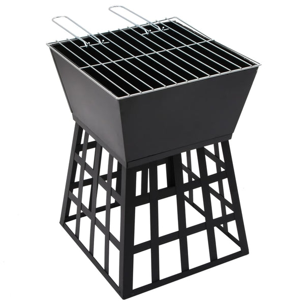 2 In 1 Fire Pit And Bbq 34X34x48 Cm Steel Fire Pits