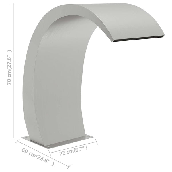 Pool Fountain 22X60x70 Cm Stainless Steel 304 Brushed Silver Fountains