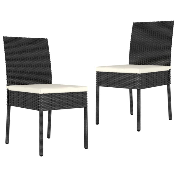 Vidaxl Garden Dining Chairs 2 Pcs Poly Rattan Black Patio Chairs